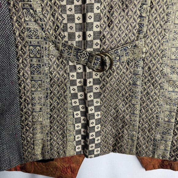 Chicos Size 1 (M/8) Women's Wool‎ Blend Vest Beaded Sequins Patchwork Artsy Boho - Picture 8 of 11